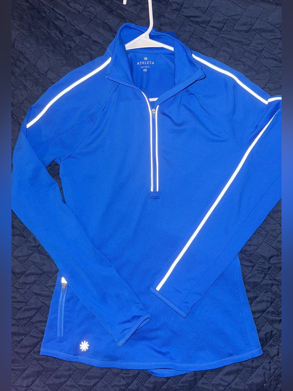 Athleta Women's Royal Blue Quarter-Zip Performance Top XS